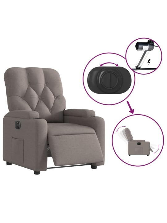 Elektrické polohovací křeslo taupe textil