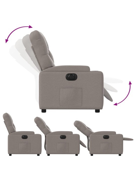 Elektrické polohovací křeslo taupe textil