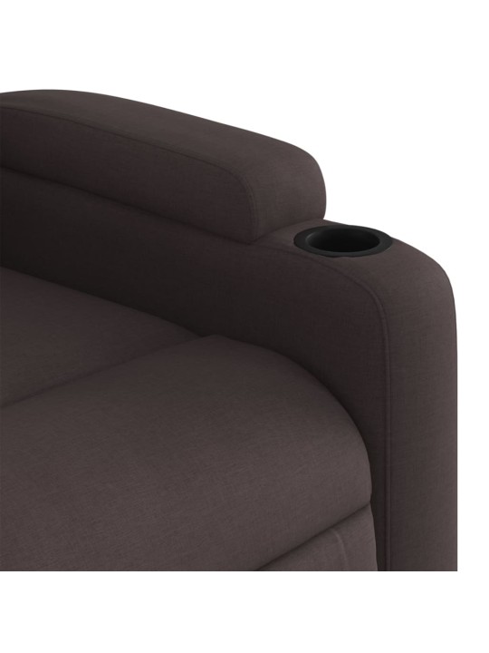 Elektrické masážní polohovací křeslo tmavě hnědé textil