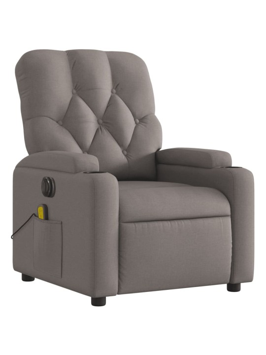 Elektrické masážní polohovací křeslo taupe textil