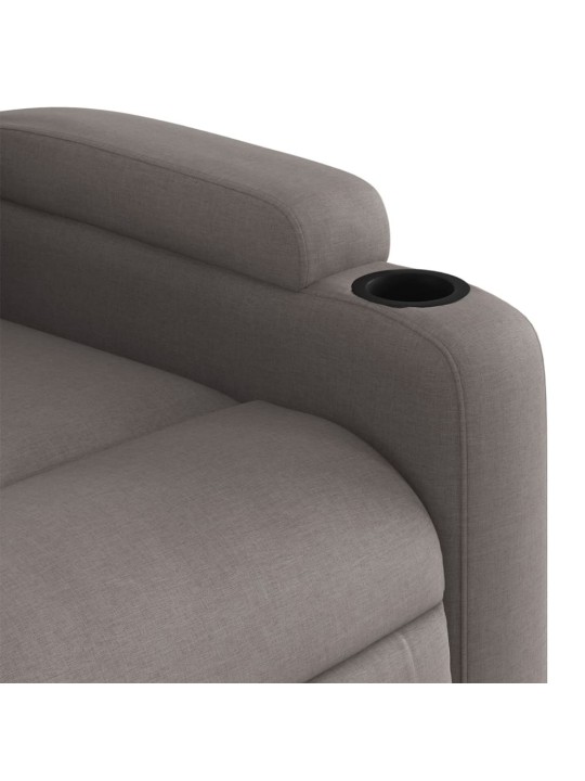 Elektrické masážní polohovací křeslo taupe textil