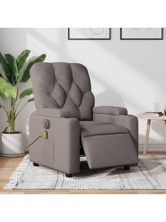 Elektrické masážní polohovací křeslo taupe textil