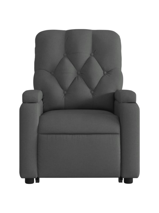 Zvedací polohovací křeslo tmavě šedé textil