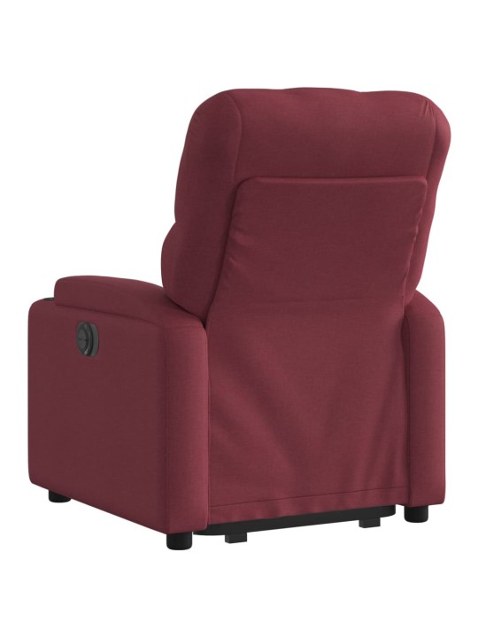 Zvedací polohovací křeslo vínové textil