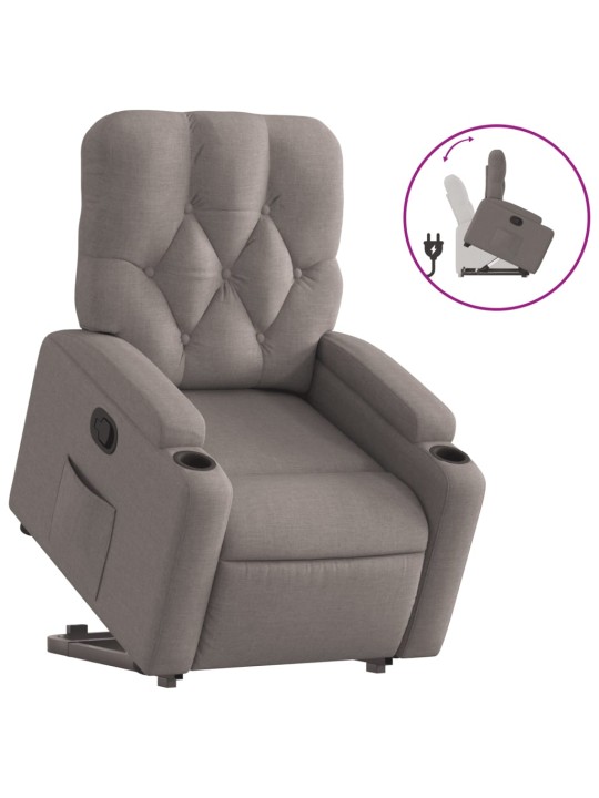 Zvedací polohovací křeslo taupe textil