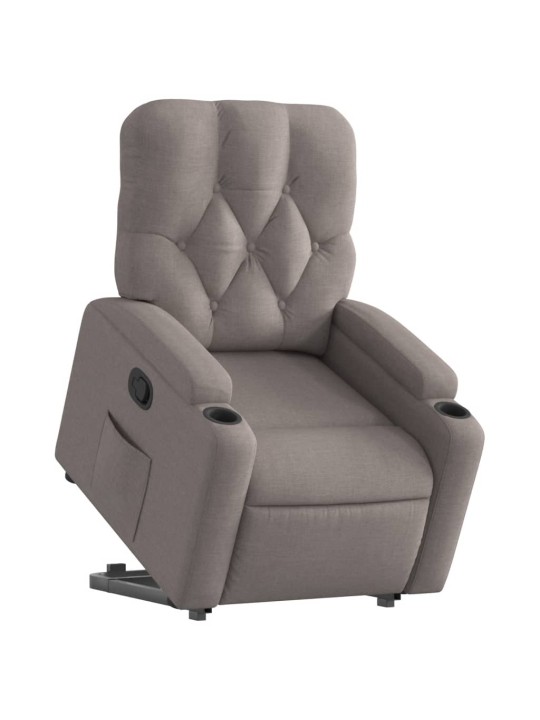 Zvedací polohovací křeslo taupe textil