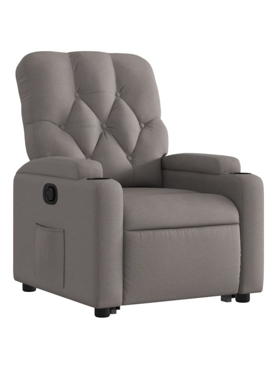 Zvedací polohovací křeslo taupe textil