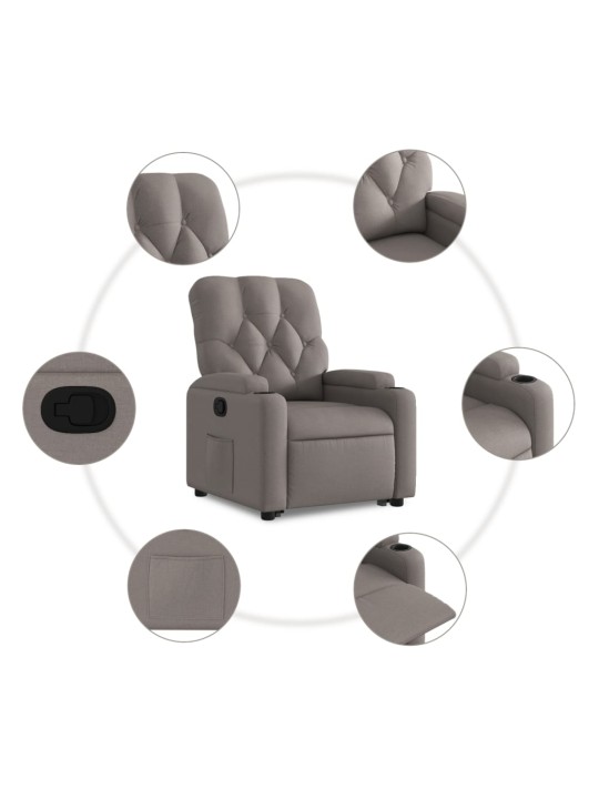 Zvedací polohovací křeslo taupe textil