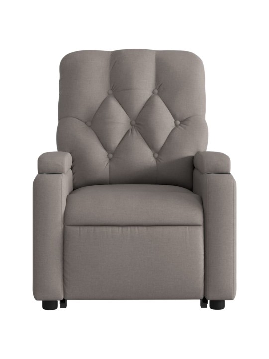 Zvedací polohovací křeslo taupe textil