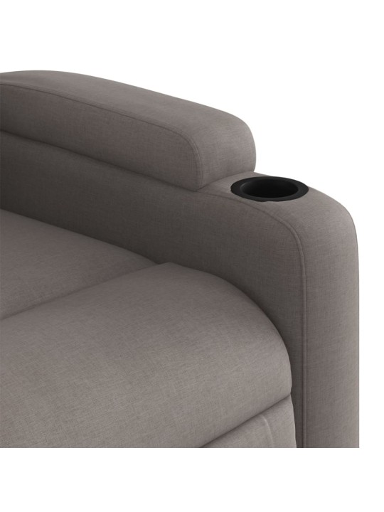 Zvedací masážní polohovací křeslo taupe textil