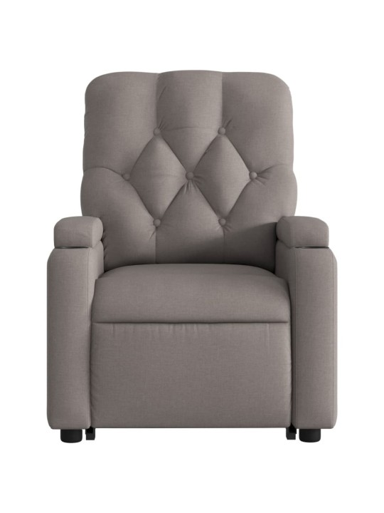 Elektrické zvedací polohovací křeslo taupe textil