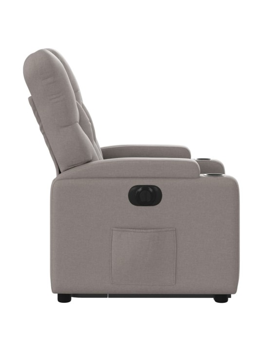 Elektrické zvedací polohovací křeslo taupe textil