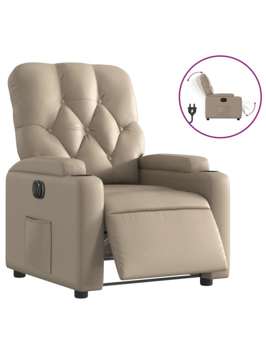 Elektrické polohovací křeslo cappuccino umělá kůže