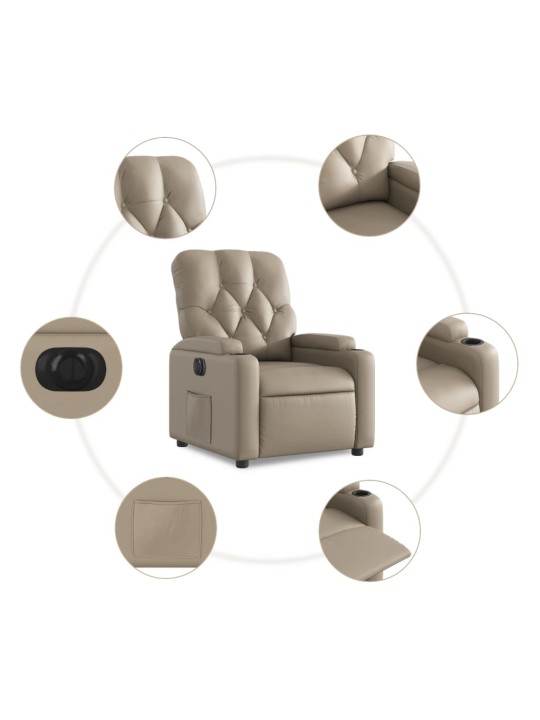 Elektrické polohovací křeslo cappuccino umělá kůže