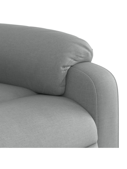 Elektrické polohovací křeslo světle šedé textil