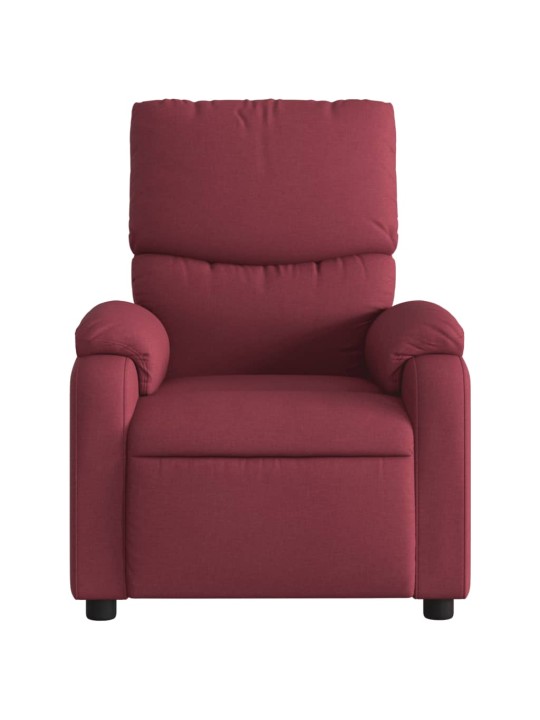Elektrické polohovací křeslo vínové textil