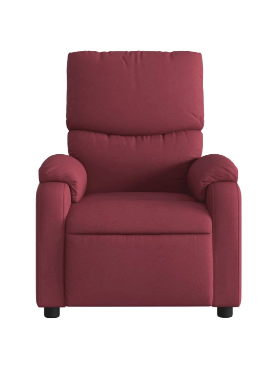 Elektrické polohovací křeslo vínové textil