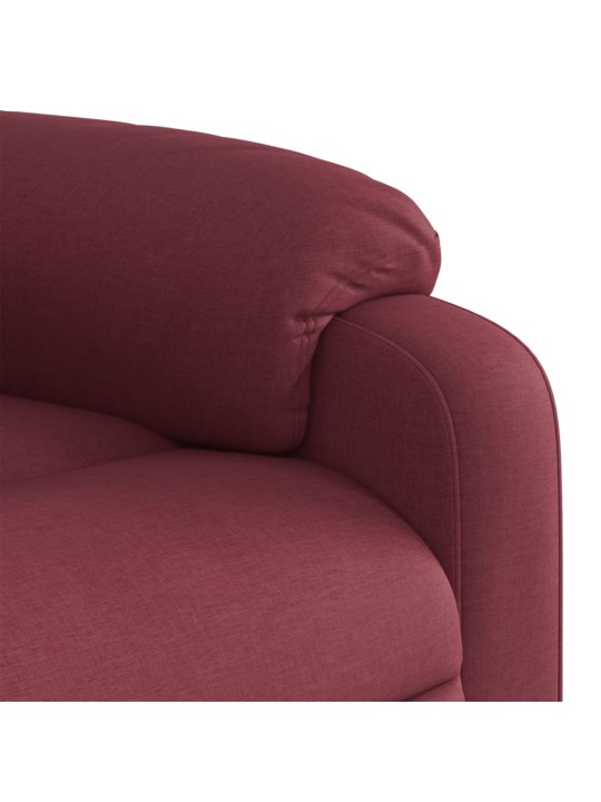 Elektrické polohovací křeslo vínové textil