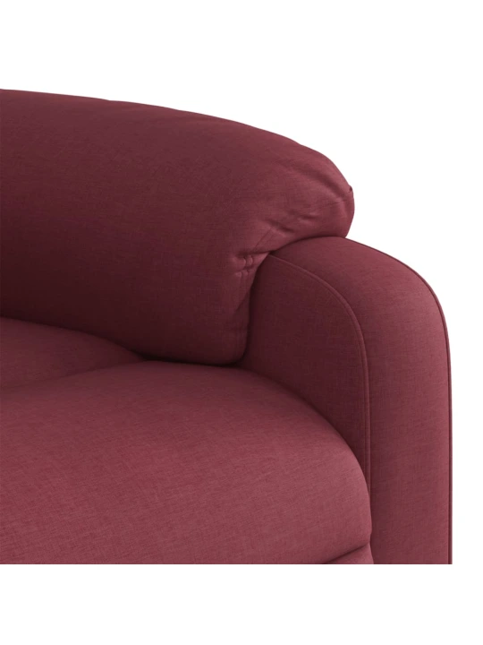 Elektrické polohovací křeslo vínové textil