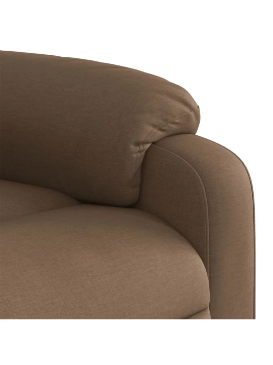 Elektrické polohovací křeslo hnědé textil
