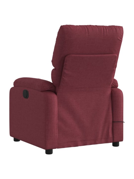 Elektrické masážní polohovací křeslo vínové textil