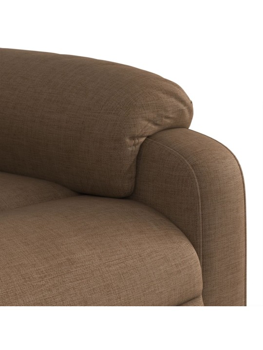 Elektrické masážní polohovací křeslo hnědé textil