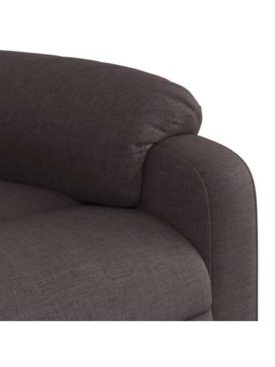 Elektrické masážní polohovací křeslo tmavě hnědé textil