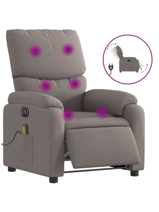 Elektrické masážní polohovací křeslo taupe textil