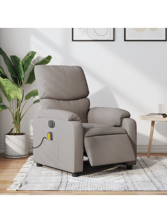 Elektrické masážní polohovací křeslo taupe textil