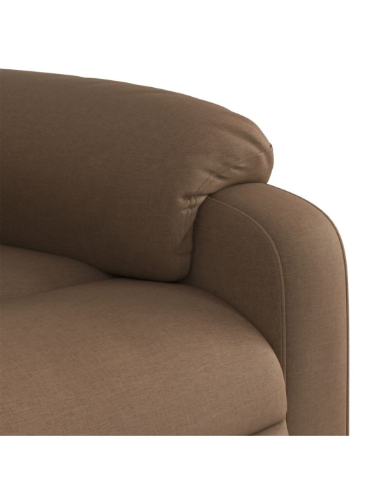 Zvedací polohovací křeslo hnědé textil