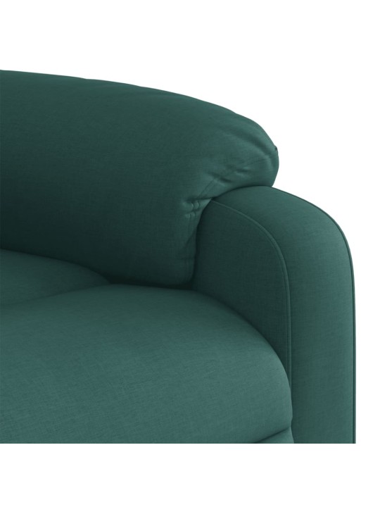 Zvedací polohovací křeslo tmavě zelené textil