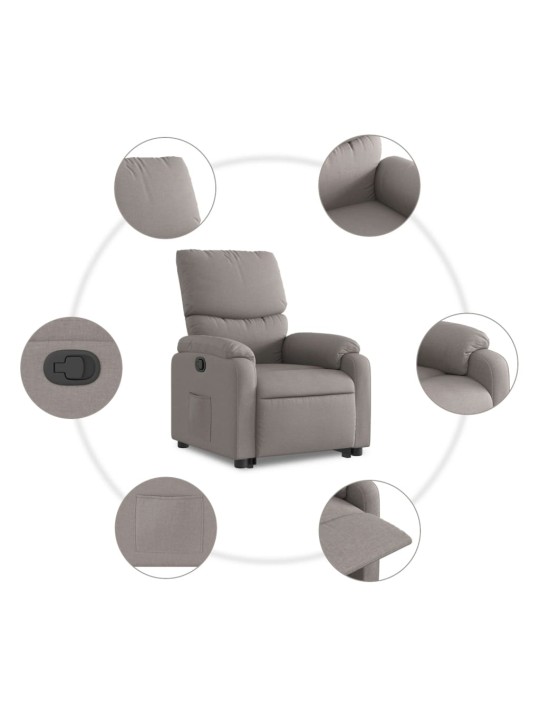 Zvedací polohovací křeslo taupe textil
