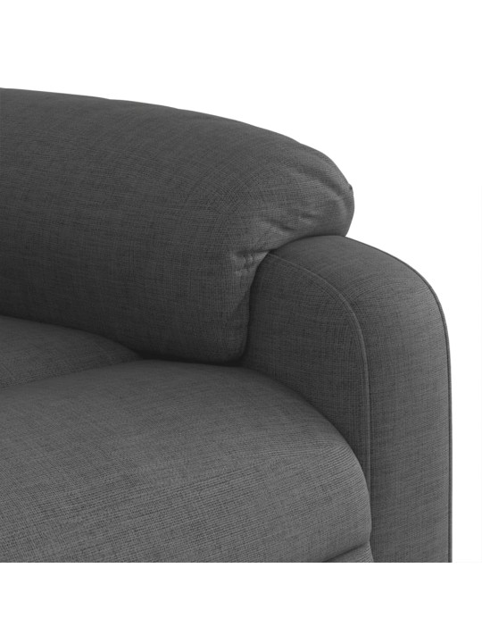 Zvedací masážní polohovací křeslo tmavě šedé textil