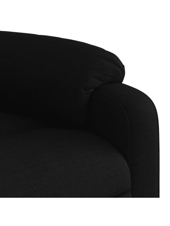 Zvedací masážní polohovací křeslo černé textil