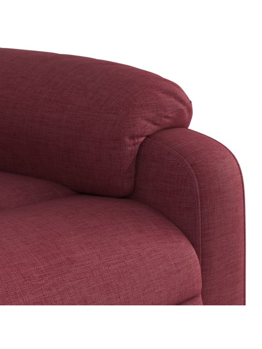 Zvedací masážní polohovací křeslo vínové textil