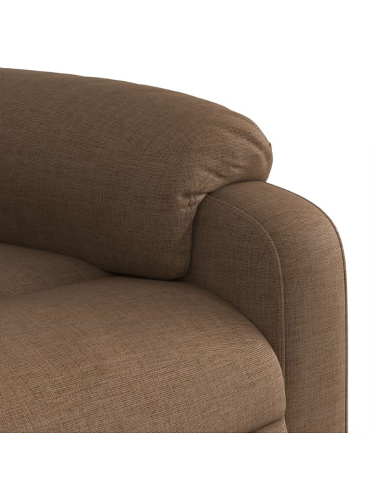 Zvedací masážní polohovací křeslo hnědé textil