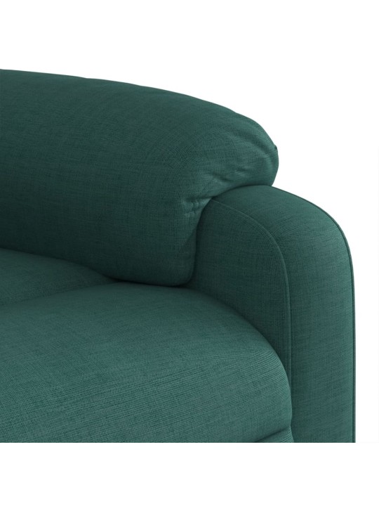 Zvedací masážní polohovací křeslo tmavě zelené textil