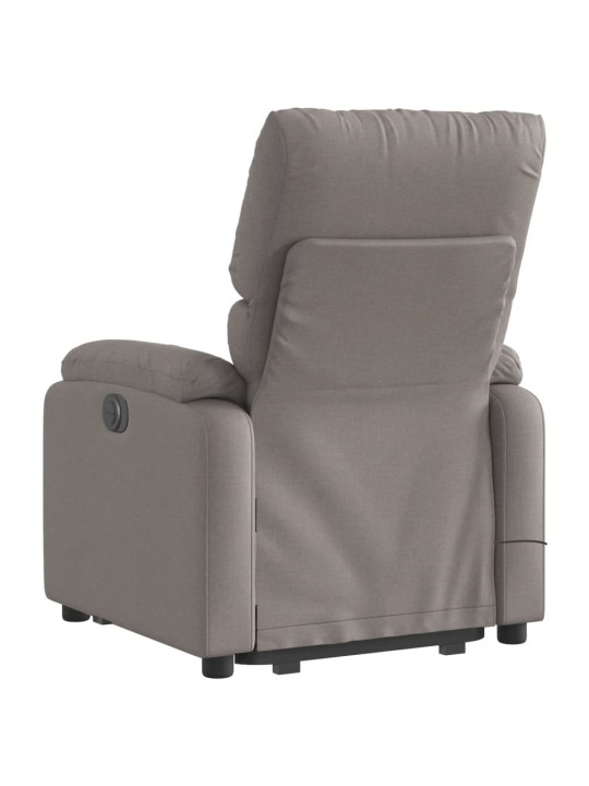 Zvedací masážní polohovací křeslo taupe textil