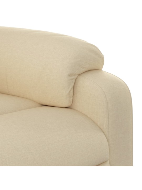 Zvedací masážní polohovací křeslo krémové textil