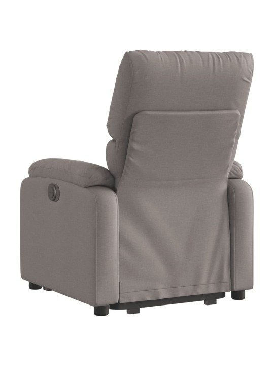 Elektrické zvedací polohovací křeslo taupe textil