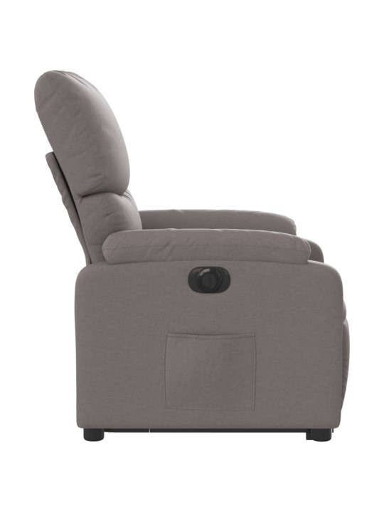 Elektrické zvedací polohovací křeslo taupe textil