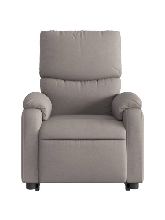 Elektrické zvedací masážní polohovací křeslo taupe textil