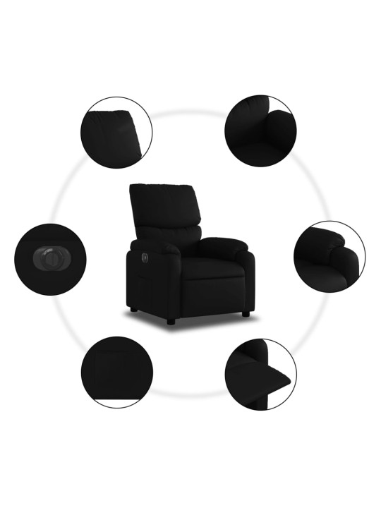 Elektrické polohovací křeslo černé umělá kůže