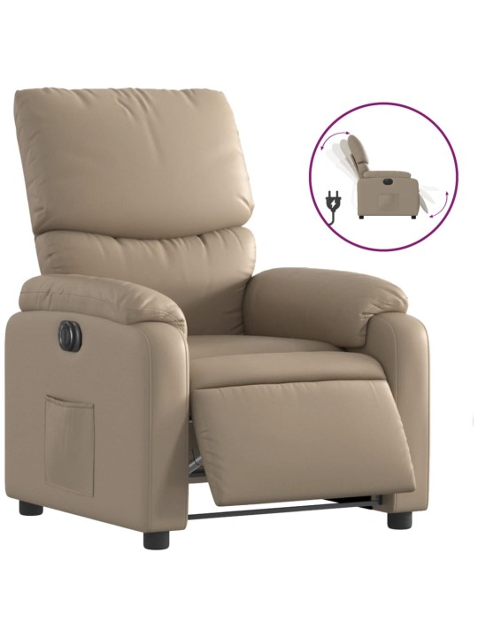 Elektrické polohovací křeslo cappuccino umělá kůže