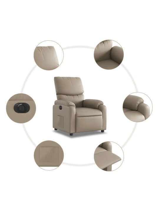 Elektrické polohovací křeslo cappuccino umělá kůže