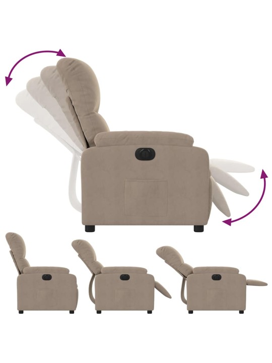 Elektrické polohovací křeslo taupe tkanina z mikrovlákna