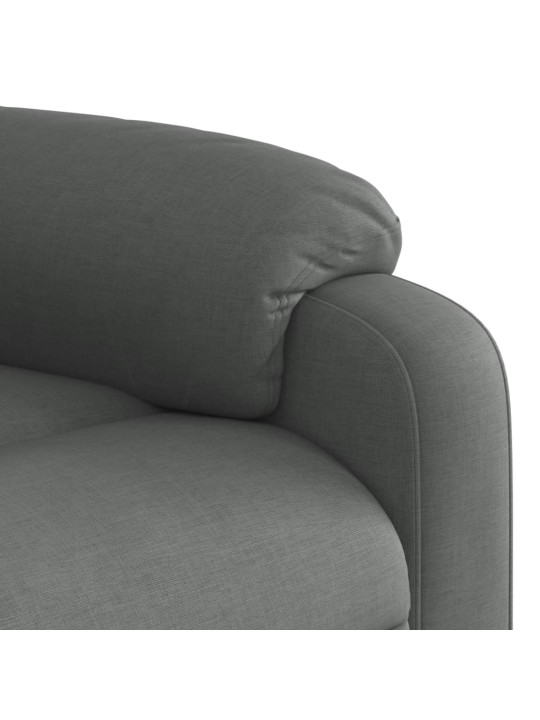 Elektrické polohovací křeslo tmavě šedé textil