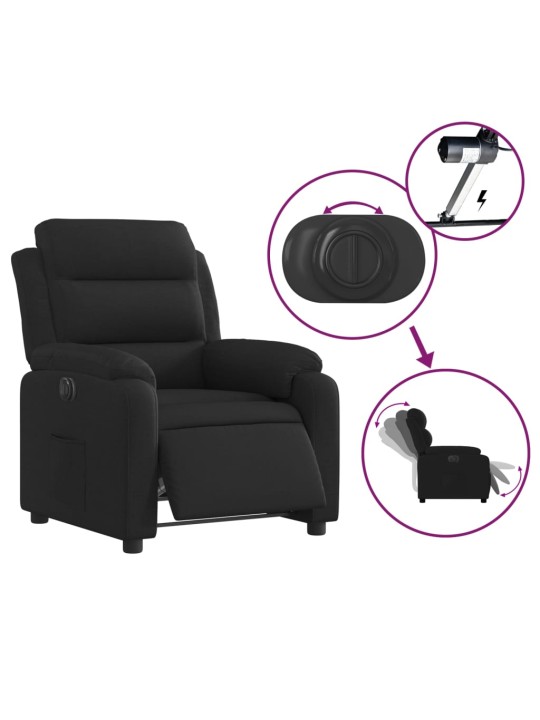 Elektrické polohovací křeslo černé textil
