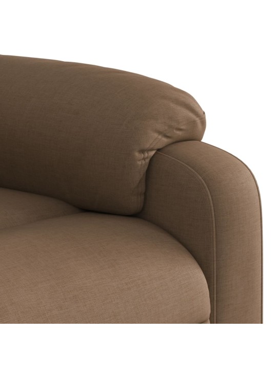 Elektrické polohovací křeslo hnědé textil