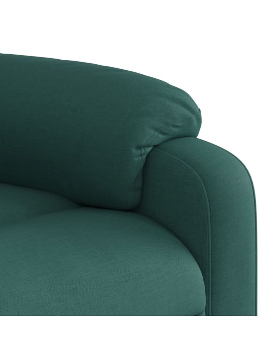 Elektrické polohovací křeslo tmavě zelené textil